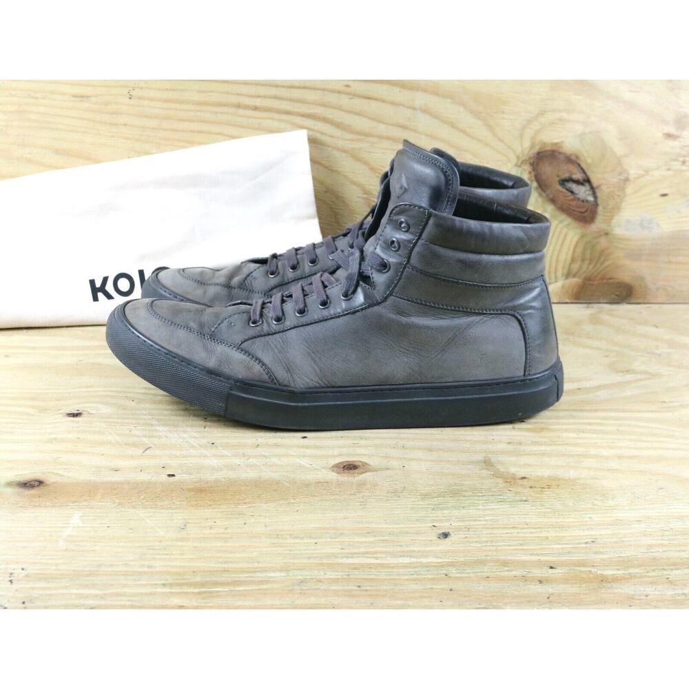Koio Sneakers Mens 15M Gray Leather Primo High Top Italy Athletic